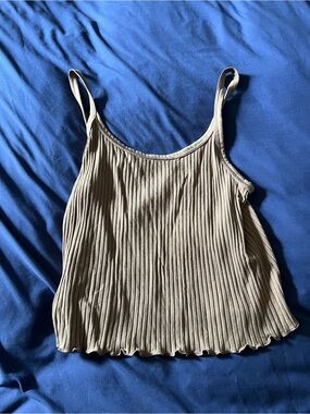 Old Navy Taupe Ribbed Spaghetti Strap Tank Top